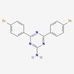molecular formula C15H10Br2N4 B2643055 bis(4-bromophenyl)-1,3,5-triazin-2-amine CAS No. 866018-86-2