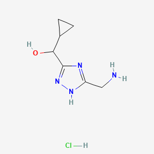 molecular formula C7H13ClN4O B2643057 [5-(Aminomethyl)-1H-1,2,4-triazol-3-yl]-cyclopropylmethanol;hydrochloride CAS No. 2287310-64-7