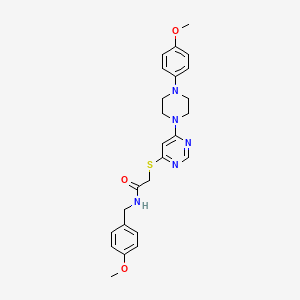 molecular formula C25H29N5O3S B2643080 N-[(4-methoxyphenyl)methyl]-2-({6-[4-(4-methoxyphenyl)piperazin-1-yl]pyrimidin-4-yl}sulfanyl)acetamide CAS No. 1251597-56-4