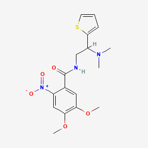 molecular formula C17H21N3O5S B2643087 N-(2-(dimethylamino)-2-(thiophen-2-yl)ethyl)-4,5-dimethoxy-2-nitrobenzamide CAS No. 941940-20-1