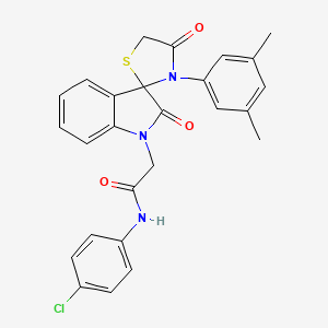 molecular formula C26H22ClN3O3S B2643098 N-(4-chlorophenyl)-2-[3'-(3,5-dimethylphenyl)-2,4'-dioxo-1,2-dihydrospiro[indole-3,2'-[1,3]thiazolidine]-1-yl]acetamide CAS No. 893786-43-1