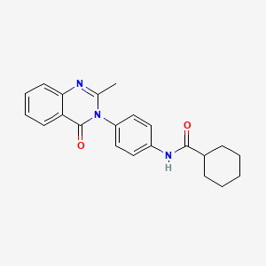 molecular formula C22H23N3O2 B2643115 N-[4-(2-methyl-4-oxo-3,4-dihydroquinazolin-3-yl)phenyl]cyclohexanecarboxamide CAS No. 906149-43-7