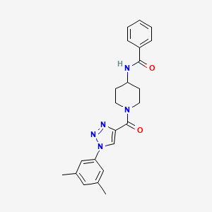 molecular formula C23H25N5O2 B2643151 N-(1-(1-(3,5-dimethylphenyl)-1H-1,2,3-triazole-4-carbonyl)piperidin-4-yl)benzamide CAS No. 1251592-05-8