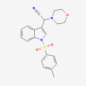 molecular formula C21H21N3O3S B2643172 2-morpholino-2-(1-tosyl-1H-indol-3-yl)acetonitrile CAS No. 1170297-24-1