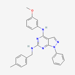 molecular formula C26H24N6O B2643189 N4-(3-methoxyphenyl)-N6-[(4-methylphenyl)methyl]-1-phenyl-1H-pyrazolo[3,4-d]pyrimidine-4,6-diamine CAS No. 955338-08-6