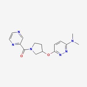 (3-((6-(Dimethylamino)pyridazin-3-yl)oxy)pyrrolidin-1-yl)(pyrazin-2-yl)methanone