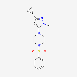 1-(3-cyclopropyl-1-methyl-1H-pyrazol-5-yl)-4-(phenylsulfonyl)piperazine