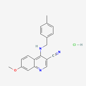 7-Methoxy-4-((4-methylbenzyl)amino)quinoline-3-carbonitrile hydrochloride