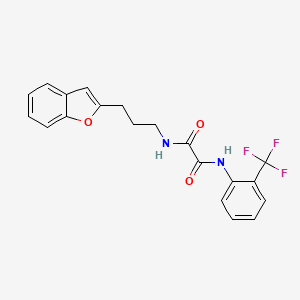molecular formula C20H17F3N2O3 B2643210 N-[3-(1-benzofuran-2-yl)propyl]-N'-[2-(trifluoromethyl)phenyl]ethanediamide CAS No. 2034458-10-9