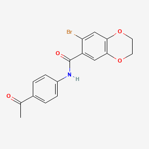 molecular formula C17H14BrNO4 B2643211 N-(4-acetylphenyl)-7-bromo-2,3-dihydro-1,4-benzodioxine-6-carboxamide CAS No. 892711-08-9