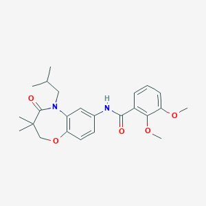 molecular formula C24H30N2O5 B2643225 N-(5-isobutyl-3,3-dimethyl-4-oxo-2,3,4,5-tetrahydrobenzo[b][1,4]oxazepin-7-yl)-2,3-dimethoxybenzamide CAS No. 921864-93-9