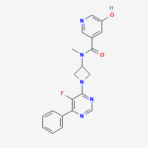 molecular formula C20H18FN5O2 B2643246 N-[1-(5-Fluoro-6-phenylpyrimidin-4-yl)azetidin-3-yl]-5-hydroxy-N-methylpyridine-3-carboxamide CAS No. 2380185-26-0