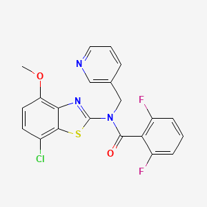 molecular formula C21H14ClF2N3O2S B2643268 N-(7-chloro-4-methoxy-1,3-benzothiazol-2-yl)-2,6-difluoro-N-[(pyridin-3-yl)methyl]benzamide CAS No. 886965-47-5