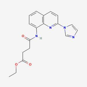 molecular formula C18H18N4O3 B2643272 ethyl 4-((2-(1H-imidazol-1-yl)quinolin-8-yl)amino)-4-oxobutanoate CAS No. 1226427-98-0