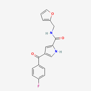 molecular formula C17H13FN2O3 B2643355 4-(4-fluorobenzoyl)-N-(2-furylmethyl)-1H-pyrrole-2-carboxamide CAS No. 478078-77-2