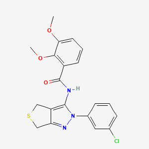 molecular formula C20H18ClN3O3S B2643370 N-[2-(3-chlorophenyl)-2H,4H,6H-thieno[3,4-c]pyrazol-3-yl]-2,3-dimethoxybenzamide CAS No. 450340-98-4