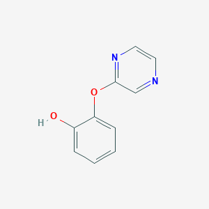 molecular formula C10H8N2O2 B2643387 2-(Pyrazin-2-yloxy)phenol CAS No. 1184168-91-9