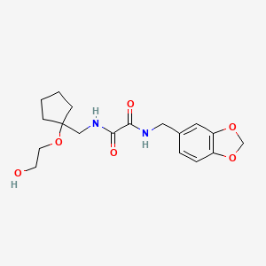 molecular formula C18H24N2O6 B2643406 N-[(2H-1,3-benzodioxol-5-yl)methyl]-N'-{[1-(2-hydroxyethoxy)cyclopentyl]methyl}ethanediamide CAS No. 2177365-85-2
