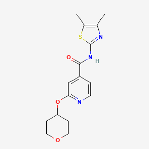 molecular formula C16H19N3O3S B2643409 N-(4,5-dimethyl-1,3-thiazol-2-yl)-2-(oxan-4-yloxy)pyridine-4-carboxamide CAS No. 2034622-62-1