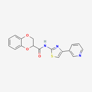 molecular formula C17H13N3O3S B2643447 N-(4-(pyridin-3-yl)thiazol-2-yl)-2,3-dihydrobenzo[b][1,4]dioxine-2-carboxamide CAS No. 681168-34-3