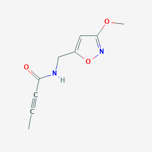 molecular formula C9H10N2O3 B2643473 N-[(3-Methoxy-1,2-oxazol-5-yl)methyl]but-2-ynamide CAS No. 2411195-71-4