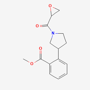 molecular formula C15H17NO4 B2643475 Methyl 2-[1-(oxirane-2-carbonyl)pyrrolidin-3-yl]benzoate CAS No. 2411314-90-2