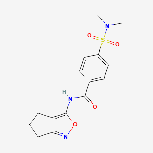 molecular formula C15H17N3O4S B2643476 N-{4H,5H,6H-cyclopenta[c][1,2]oxazol-3-yl}-4-(dimethylsulfamoyl)benzamide CAS No. 941925-29-7