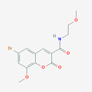 6-bromo-8-methoxy-N-(2-methoxyethyl)-2-oxo-2H-chromene-3-carboxamide