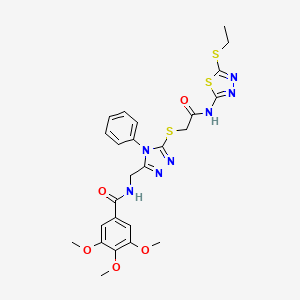 N-((5-((2-((5-(ethylthio)-1,3,4-thiadiazol-2-yl)amino)-2-oxoethyl)thio)-4-phenyl-4H-1,2,4-triazol-3-yl)methyl)-3,4,5-trimethoxybenzamide