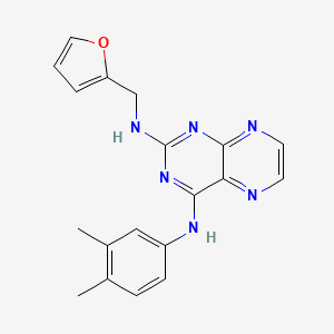 molecular formula C19H18N6O B2643511 N4-(3,4-dimethylphenyl)-N2-(furan-2-ylmethyl)pteridine-2,4-diamine CAS No. 946217-61-4