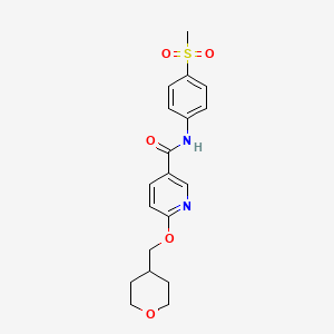 molecular formula C19H22N2O5S B2643518 N-(4-methanesulfonylphenyl)-6-[(oxan-4-yl)methoxy]pyridine-3-carboxamide CAS No. 2034364-67-3