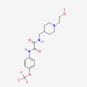 molecular formula C18H24F3N3O4 B2643554 N-{[1-(2-methoxyethyl)piperidin-4-yl]methyl}-N'-[4-(trifluoromethoxy)phenyl]ethanediamide CAS No. 953225-69-9