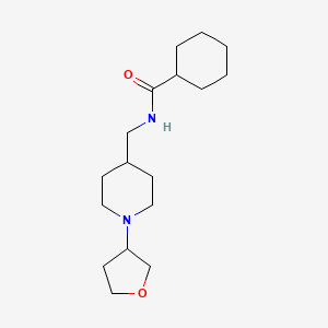 molecular formula C17H30N2O2 B2643572 N-{[1-(oxolan-3-yl)piperidin-4-yl]methyl}cyclohexanecarboxamide CAS No. 2034294-69-2