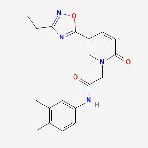 molecular formula C19H20N4O3 B2643575 N-(3,4-dimethylphenyl)-2-[5-(3-ethyl-1,2,4-oxadiazol-5-yl)-2-oxo-1,2-dihydropyridin-1-yl]acetamide CAS No. 1251598-68-1