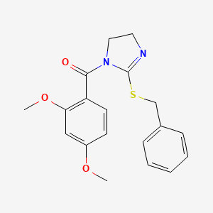 molecular formula C19H20N2O3S B2643589 (2-(benzylthio)-4,5-dihydro-1H-imidazol-1-yl)(2,4-dimethoxyphenyl)methanone CAS No. 851863-81-5