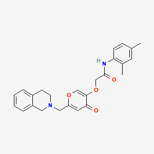 molecular formula C25H26N2O4 B2643598 N-(2,4-dimethylphenyl)-2-({4-oxo-6-[(1,2,3,4-tetrahydroisoquinolin-2-yl)methyl]-4H-pyran-3-yl}oxy)acetamide CAS No. 898417-21-5