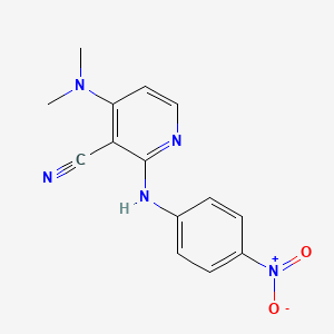molecular formula C14H13N5O2 B2643609 4-(dimethylamino)-2-[(4-nitrophenyl)amino]pyridine-3-carbonitrile CAS No. 339102-27-1