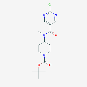 molecular formula C16H23ClN4O3 B2643653 tert-butyl 4-(N-methyl2-chloropyrimidine-5-amido)piperidine-1-carboxylate CAS No. 2378501-36-9