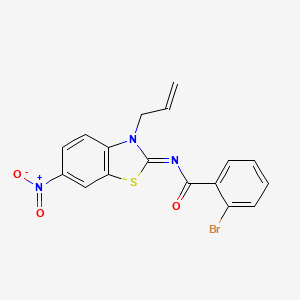 molecular formula C17H12BrN3O3S B2643665 (Z)-N-(3-allyl-6-nitrobenzo[d]thiazol-2(3H)-ylidene)-2-bromobenzamide CAS No. 865175-40-2