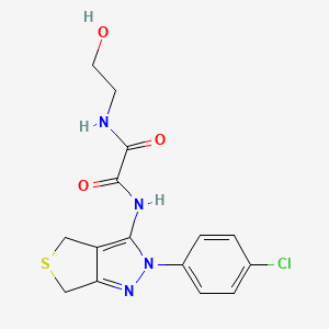 molecular formula C15H15ClN4O3S B2643679 N'-[2-(4-chlorophenyl)-2H,4H,6H-thieno[3,4-c]pyrazol-3-yl]-N-(2-hydroxyethyl)ethanediamide CAS No. 899969-94-9