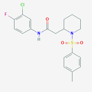 B2643714 N-(3-chloro-4-fluorophenyl)-2-(1-tosylpiperidin-2-yl)acetamide CAS No. 941990-22-3