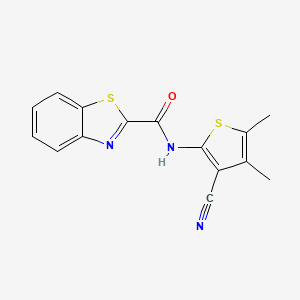 molecular formula C15H11N3OS2 B2643718 N-(3-cyano-4,5-dimethylthiophen-2-yl)-1,3-benzothiazole-2-carboxamide CAS No. 896301-93-2