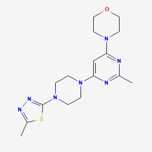 molecular formula C16H23N7OS B2643734 4-{2-Methyl-6-[4-(5-methyl-1,3,4-thiadiazol-2-yl)piperazin-1-yl]pyrimidin-4-yl}morpholine CAS No. 2333583-37-0