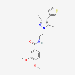 molecular formula C20H23N3O3S B2643746 N-(2-(3,5-dimethyl-4-(thiophen-3-yl)-1H-pyrazol-1-yl)ethyl)-3,4-dimethoxybenzamide CAS No. 2034375-37-4