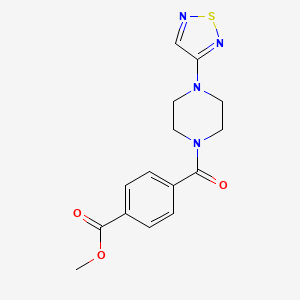 molecular formula C15H16N4O3S B2643756 Methyl 4-[4-(1,2,5-thiadiazol-3-yl)piperazine-1-carbonyl]benzoate CAS No. 2097864-61-2