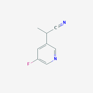 molecular formula C8H7FN2 B2643757 2-(5-Fluoropyridin-3-yl)propanenitrile CAS No. 1698157-37-7