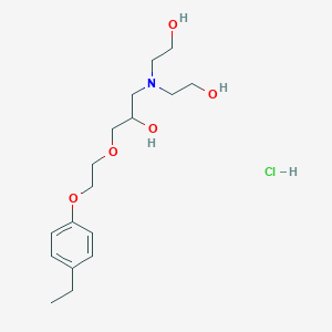 molecular formula C17H30ClNO5 B2643764 2,2'-((3-(2-(4-Ethylphenoxy)ethoxy)-2-hydroxypropyl)azanediyl)diethanol hydrochloride CAS No. 1052537-28-6