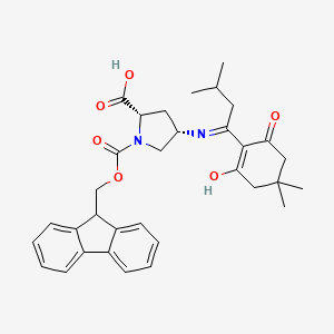 molecular formula C33H38N2O6 B2643778 (2S,4S)-Fmoc-Pro(4-NH-ivDde)-OH CAS No. 335164-29-9