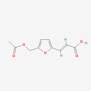 molecular formula C10H10O5 B2643781 (2E)-3-{5-[(acetyloxy)methyl]-2-furyl}acrylic acid CAS No. 1415228-27-1; 38898-02-1