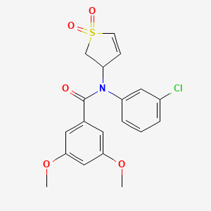 molecular formula C19H18ClNO5S B2643850 N-(3-CHLOROPHENYL)-N-(1,1-DIOXIDO-2,3-DIHYDRO-3-THIOPHENYL)-3,5-DIMETHOXYBENZAMIDE CAS No. 863007-74-3